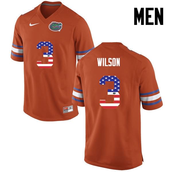 Men's NCAA Florida Gators Marco Wilson #3 Stitched Authentic USA Flag Fashion Nike Orange College Football Jersey LUU8165TW